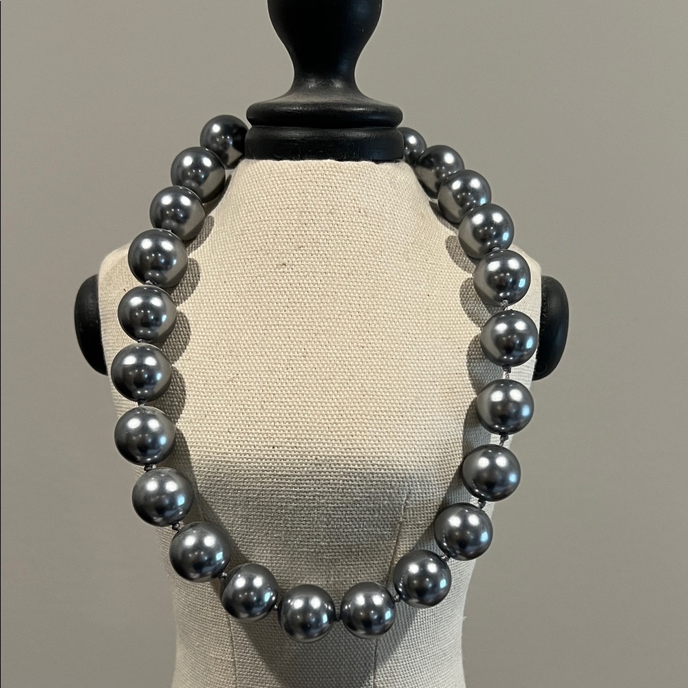 Talbots Gray Beaded Necklace with matching Earrings